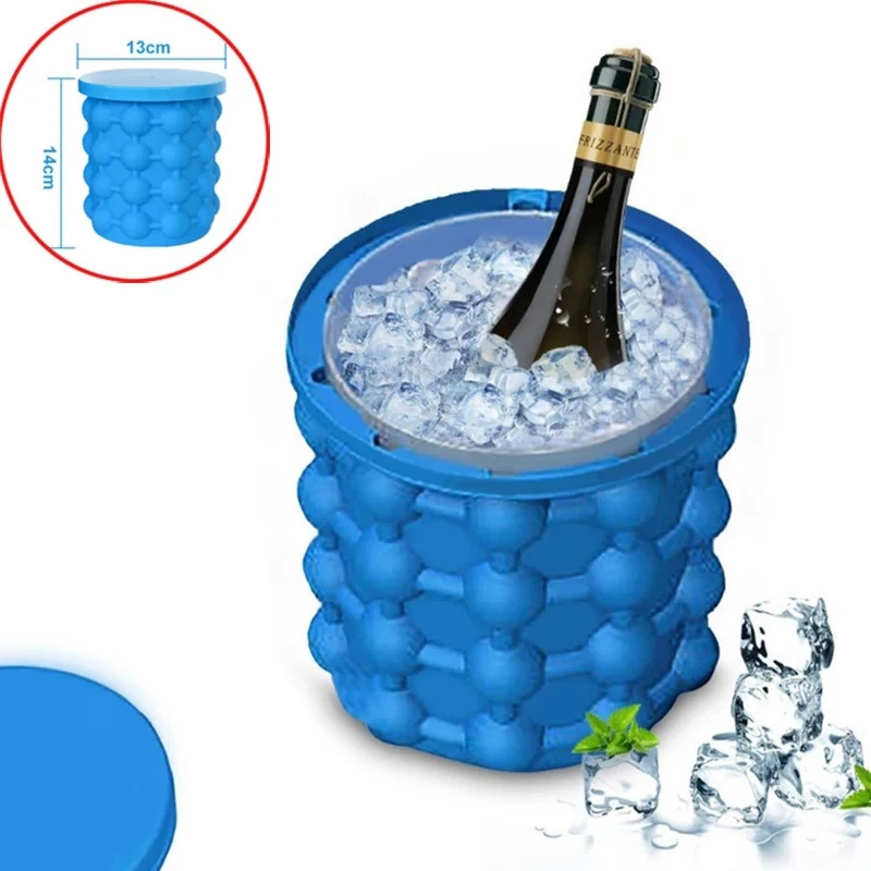 Hot Selling Save Space Round Refrigeration Silicone Ice Cube Bucket Mold,Silicone Ice Tube For Drink