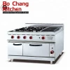 Hotsale commercial kitchen appliances 4 burner gas range cooker with griddle for sale