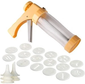 Household Cookie Press Machine DIY Cookie Press Gun Cookie Extruder with 16 Discs and 6 Icing Tips