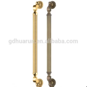 HR-335M door pull handle,golden color pull handle,luxury classic brass door handle in hotel