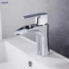HUAGAO deck mounted single lever brushed nickel waterfall bathroom basin faucets
