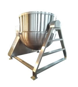 Hydraulic tiltng steam jacketed cooking kettle mixer