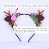 In stock LED lights luminous elk antler headband Christmas Concert Deer ear Headband Scenic stage show photo props