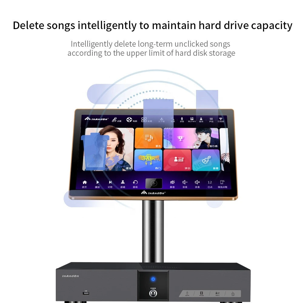 InAndOn 19.5 &quot; 4K Touch Screen 8TB HDD V5 MAX Karaoke System Online Movie Smart Song-Selection KTV Machine Karaoke Player