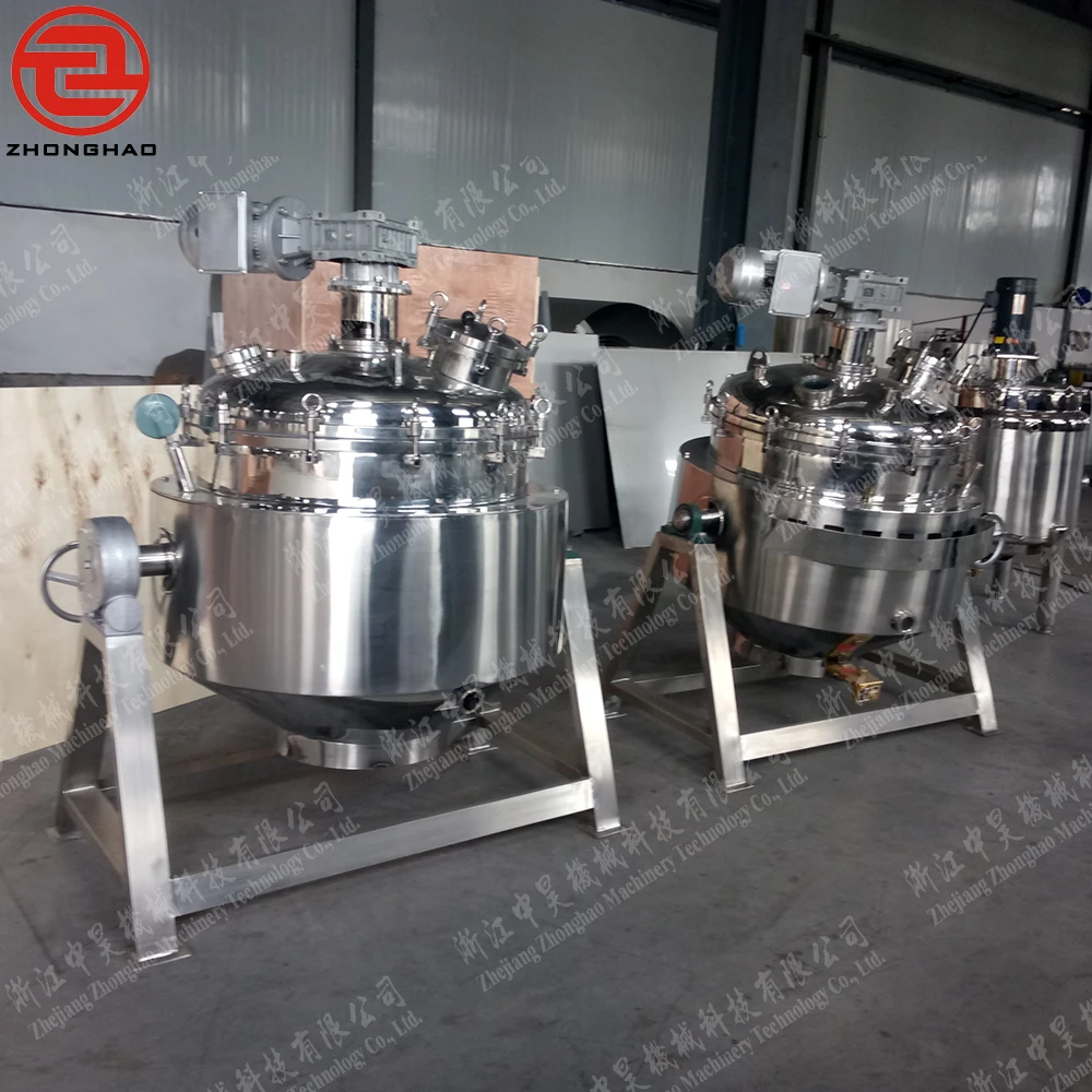 industrial Vacuum jacketed kettle/Steam cooker/Jacketed pot With Agitation Corn Sirup Sugar Syrup Mixing Kettle Cooking Kettle