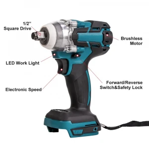 Industry Power Screwdriver High Torque 68 Volt Brushless Li ion Battery Charging Electric Cordless Impact Wrench For Tires
