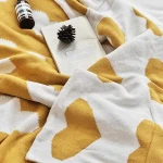 Ins hot sale 100% cotton knit baby blanket  supplies