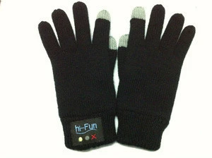 Jacquard style knit mittens gloves bluetooth gloves