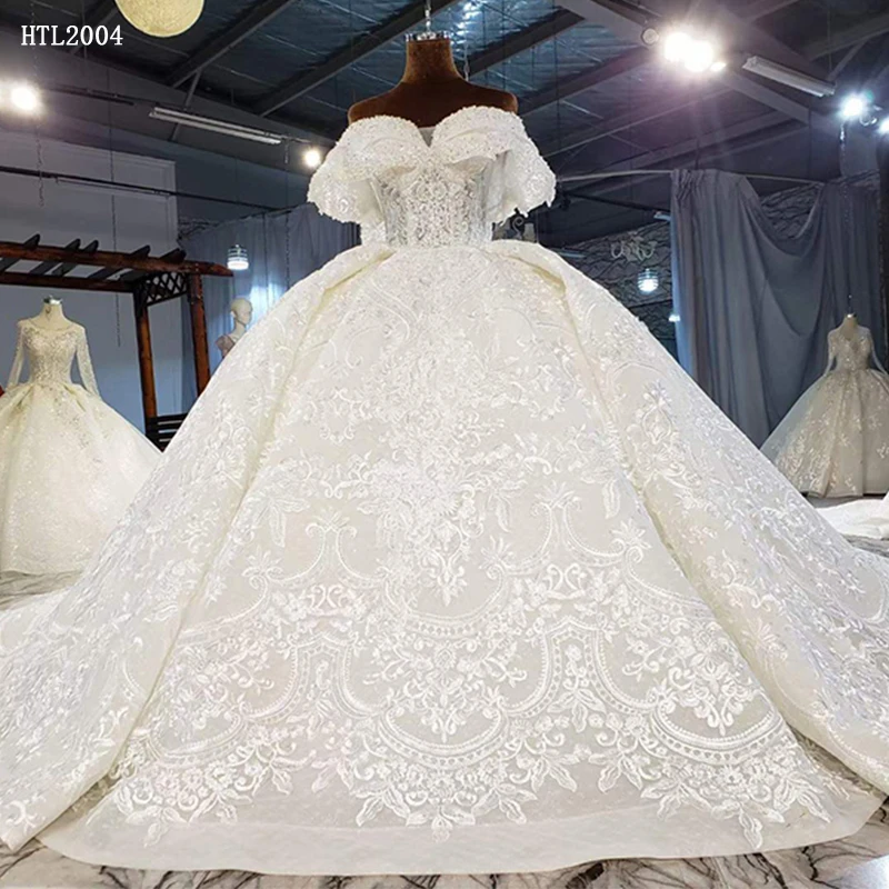 Jancember HTL2004--1  luxury sleeveless sequin beaded sexy designer real wedding dresses