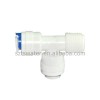 K7544 white plastic quick Tee pipe connector fitting with 1/4&#39;&#39; tube connector &amp; 1/4&#39;&#39; male thread