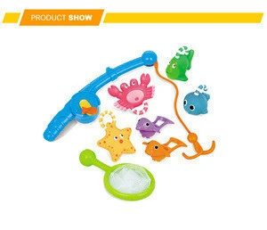 kids colorful play set squirt water bath toy fishing rod for sale