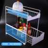 Kitchen space-saving stainless steel multifunctional expandable under-shelf spice storage rack organizer storage shelves