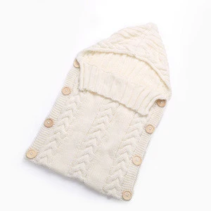 Knitted baby blanket infant sleepsacks crochet baby stroller sleeping bag