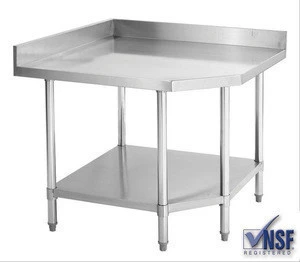 Knock down stainless steel 900mm corner table