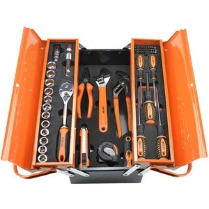 KSEIBI Tool box with 3 drawer and 62Pcs of heavy duty hand tools set