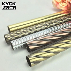 KYOK 400Cm Tension Curtain Pole European Polish Brass Hollow Metal Rods Portable Shower Curtain Pole M913