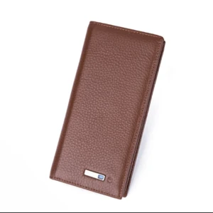 Large Capacity Genuine Leather Long Bifold Card Holder Smart Bluetooth Tracking Wallet For Men