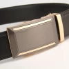 Large men&#39;s black belt fashion auto ratchet Black Buckle Leather skinny denim coat belt