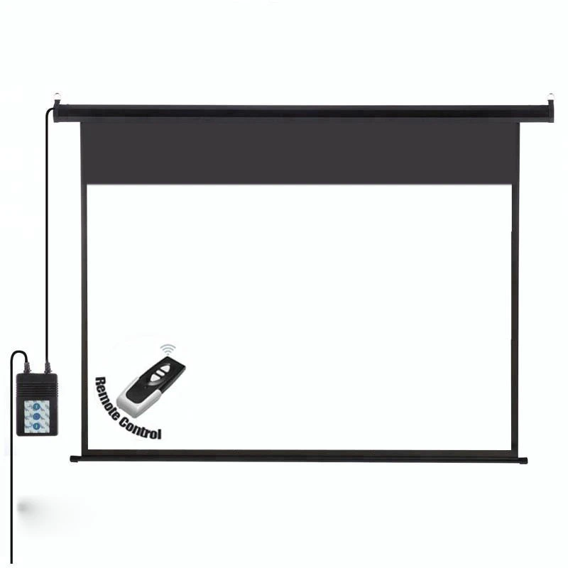 Large Motorized projector screen electric 150 100 120 200 300 500 inch Tab Tension remote control projection screen