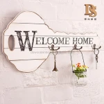 Large Shabby Chic" Welcome Home " Wall Plaque Sign Key Cloth Hanger Christmas Gift Plaque
