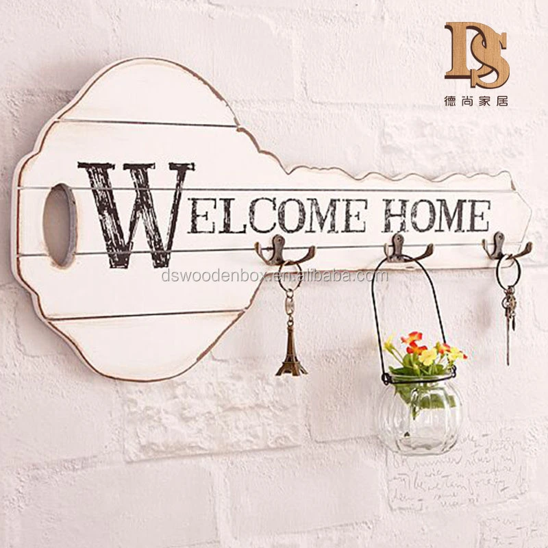 Large Shabby Chic&quot; Welcome Home &quot; Wall Plaque Sign Key Cloth Hanger Christmas Gift Plaque
