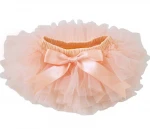 Latest design fancy solid color posh bowknot elastic girls wholesale dusty pink chiffon around ruffle baby tutu bloomers