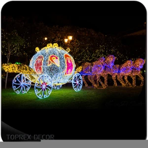 LED lighted cinderella carriage wedding decoration