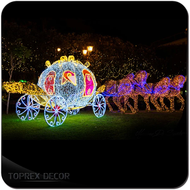LED lighted cinderella carriage wedding decoration