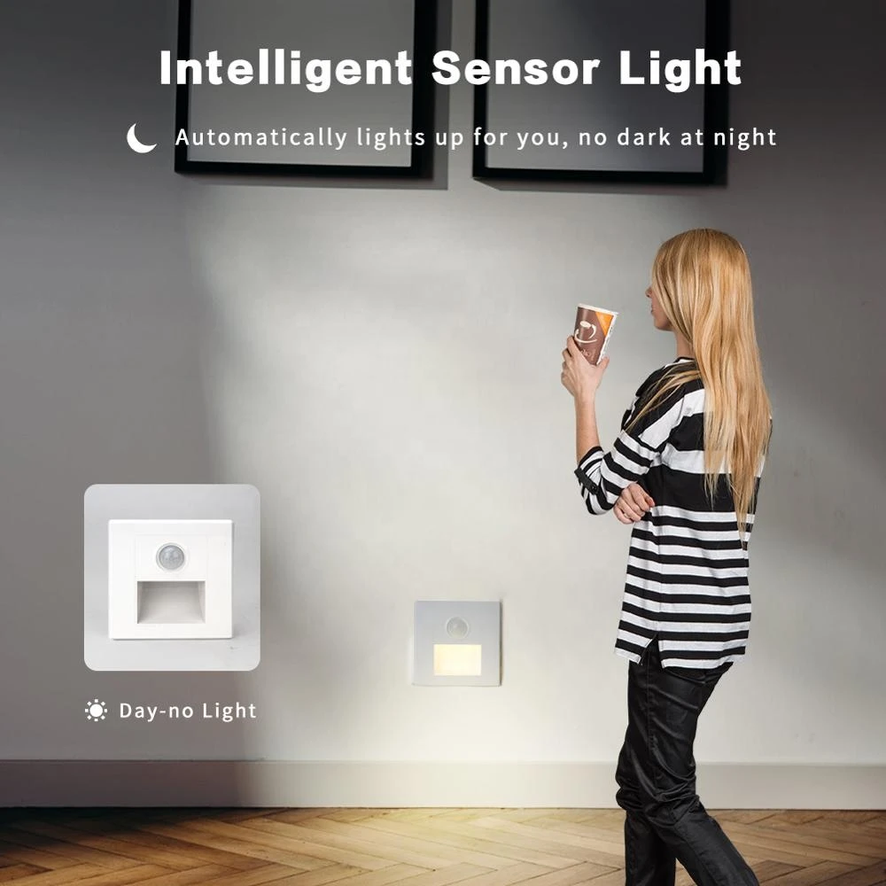 LED Night Light Stairs Corner Corridor Wall Lamp Home Decor Induction PIR Motion Sensor Footlight Indoor Recessed in AC 85-265V