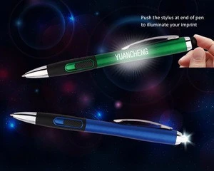 light touch screen stylus pen   retractable luminous ball point pen
