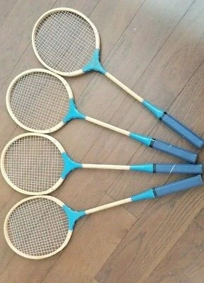 Light Weight Wooden Badmint Racket Set,  Pair of Wooden Badminton Rackets