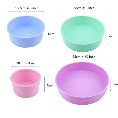 Lixsun Round Silicone Cake Mold 4 6 8 10 Inch Silicone Mould Baking Forms Silicone Baking Pan For Pastry Cake