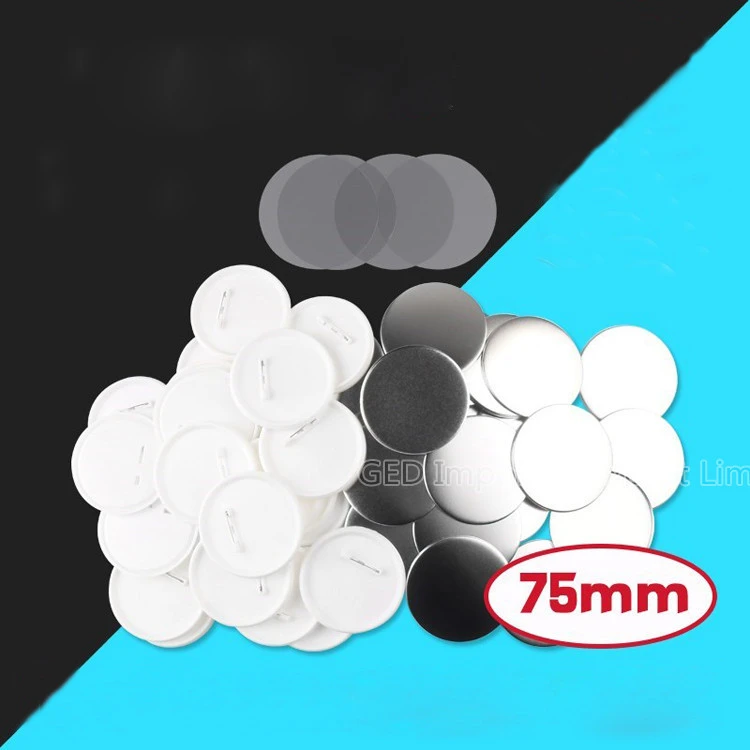 Lowest Price 25mm Customized Metal Pin Button Sublimation Blank Plastic Badge with Different Size
