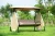 luxury 4 seater patio aluminium frame dining swing chair with canopy curtain and table outdoor