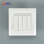 Luxury British PC white electrical 4 gang 1 way safety wall switch