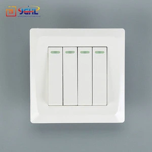 Luxury British PC white electrical 4 gang 1 way safety wall switch