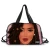 Luxury Custom Design Black Art African Girls Printing Women ladies Foldable Travelling Luggage Duffel Bags With Logo