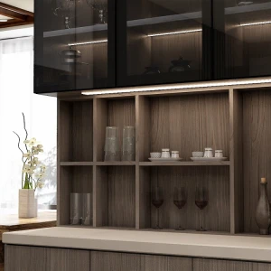 Luxury Living Room Home Furniture Led Light Wooden Wine Bar Display Cabinet Wine Cabinet