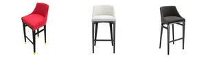 Luxury oak wood fabric upholstered bar stool custom made high stools modern design black leather bar chair stool