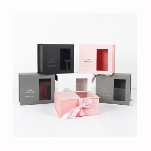 Luxury Pretty Soap And Flower Paper Box Rectangle Flower Packaging Box With Window