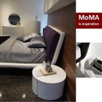 MA-152CL White Wooden Round Nightstand