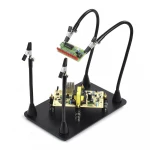 Maixi Magnetic PCB Board Fixed Clip Flexible Arm Soldering Third Hand 5X Magnifier Glass Soldering Iron Holder Repair Tools
