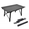 Manufactory adjustable height outdoor picnic rolling up camping table foldable bbq aluminum folding table