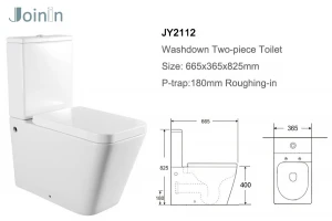 manufacturer Bathroom Sanitary Ware Ceramic Washdown Two Piece WC Toilet JY2112