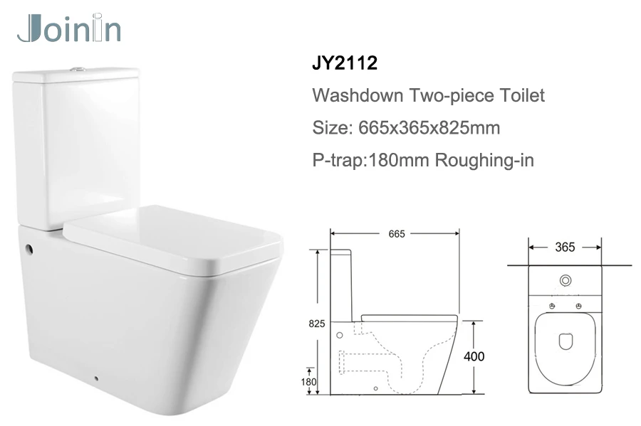 manufacturer Bathroom Sanitary Ware Ceramic Washdown Two Piece WC Toilet JY2112