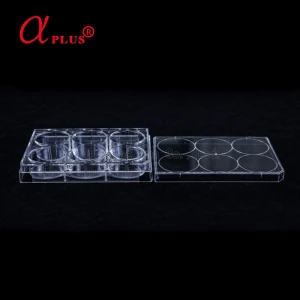 Medical lab plastic disposable sterile 6 wells cell culture plate