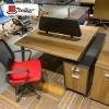 Melamine desktop office table linear 2 person office work station modern design office furniture 2 person work statition