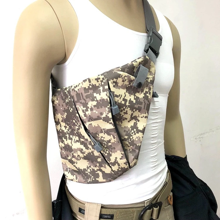 Men Anti-theft Safety Chest Bags Tactical gun Bag Holster Male Front CrossBody Sling Pocket Right/Left Storage Shoulder Bag