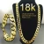 Import Men&#x27;s 18K Gold Necklace 6mm Width Chain Fashion Fine Necklace Bracelet Unisex Chain Jewelry from China