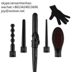 Meraif wholesale Ceramic hair curler machine price 6 in 1 hair straightener/curling iron